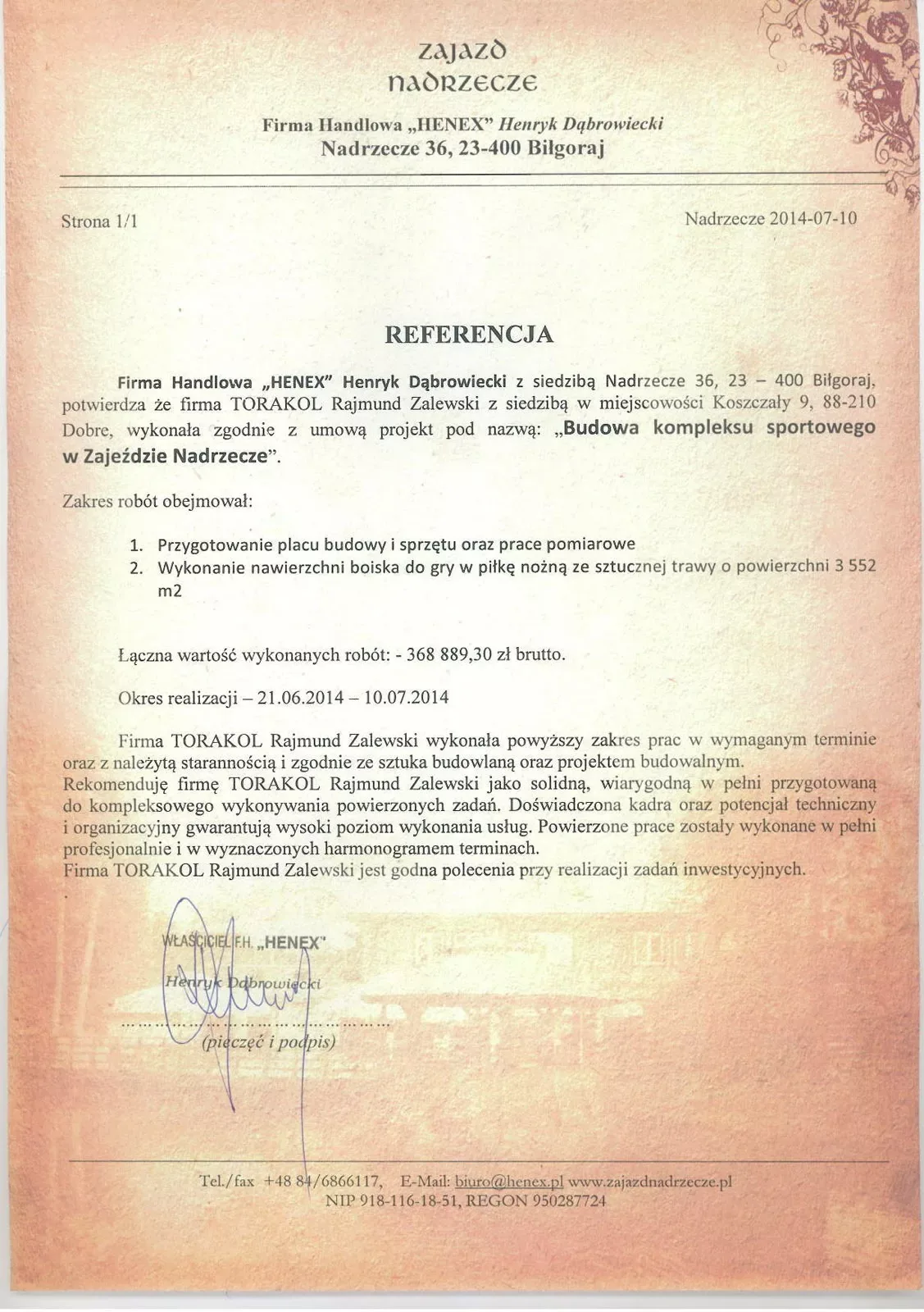 HENEX Henryk Dąbrowiecki